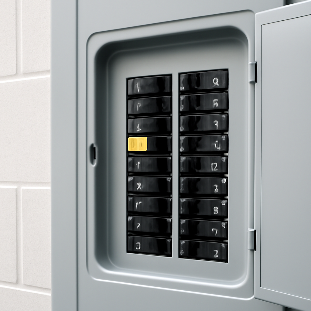 dedicated 20-amp circuit breaker for garage door opener in electrical panel