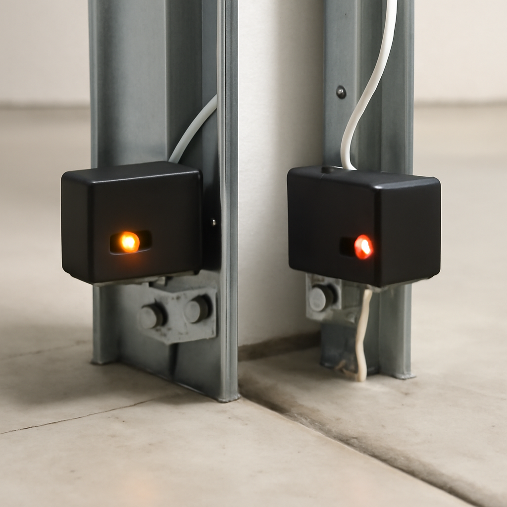 Genie Garage Door Sensor Blinking Red: Fix It in 6 Steps 2 Genie garage door sensor alignment showing sending and receiving units