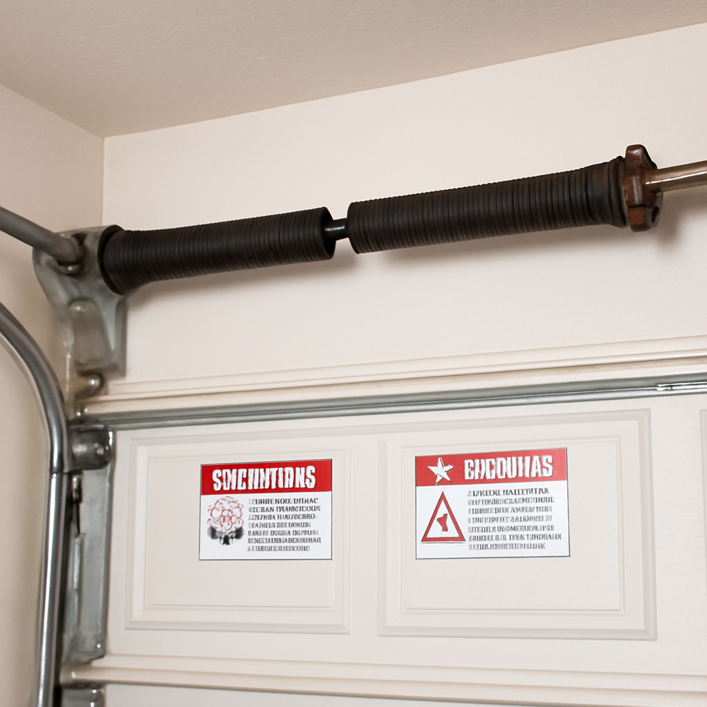 LiftMaster 1/2 HP Troubleshooting: Fix Every Problem Fast 3 Broken torsion spring on LiftMaster garage door opener showing gap in coil