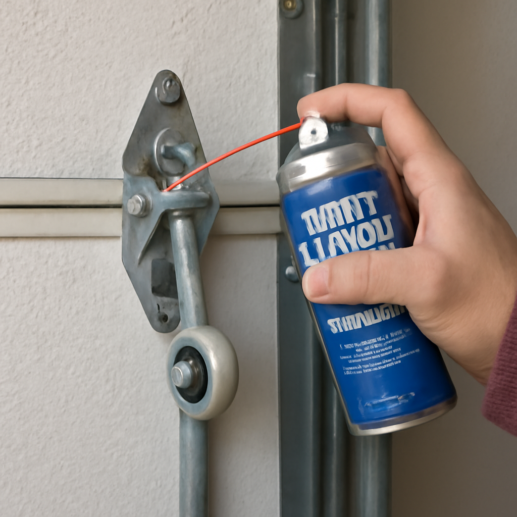 Lubricating garage door rollers and hinges to fix LiftMaster error code 4-1