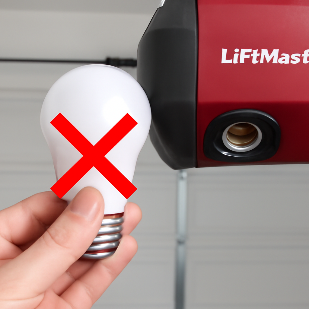 LiftMaster Garage Light Won't Turn On: 6 Fixes That Actually Work 2 LED bulb causing RF interference in LiftMaster garage door opener light socket