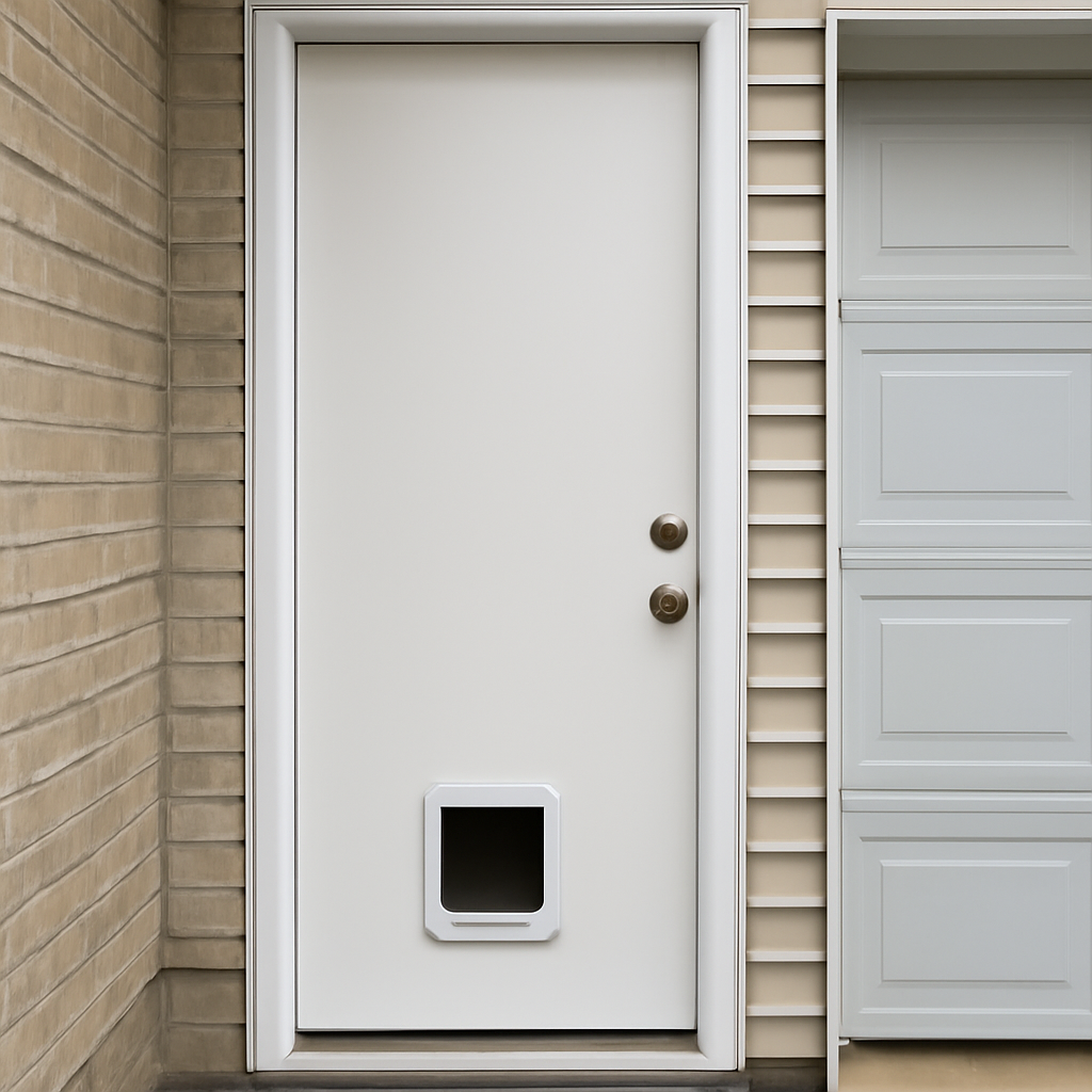 Best Cat Door for a Garage Door (2026 Picks by Door Type) 5 Cat flap pet door installed in a garage man door