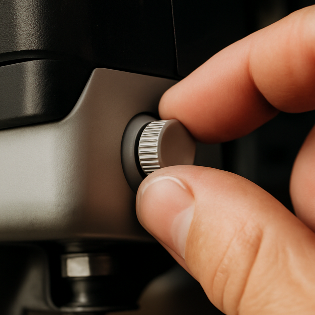 LiftMaster Error Code 42: Causes, Fixes and When to Call a Pro 6 Hand adjusting a force adjustment dial on a garage door opener motor housing