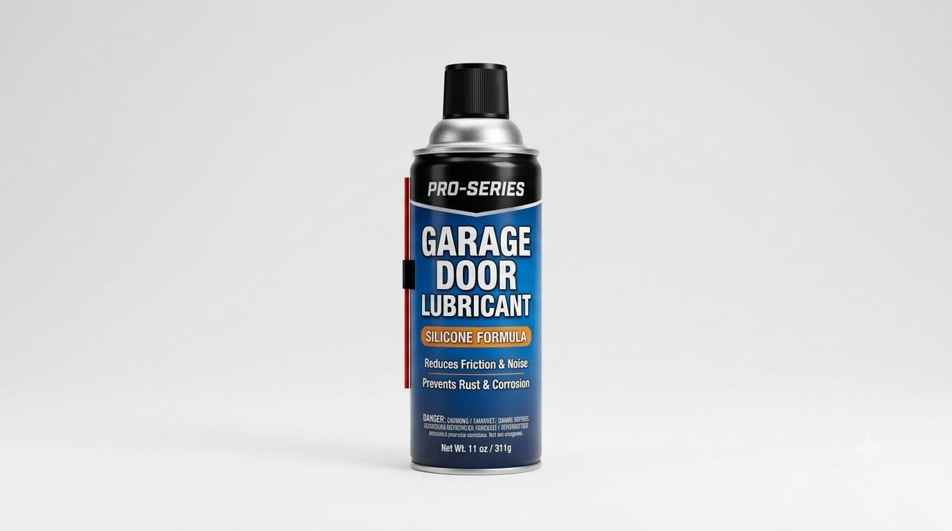 Garage door lubricant spray can for springs, hinges, and rollers