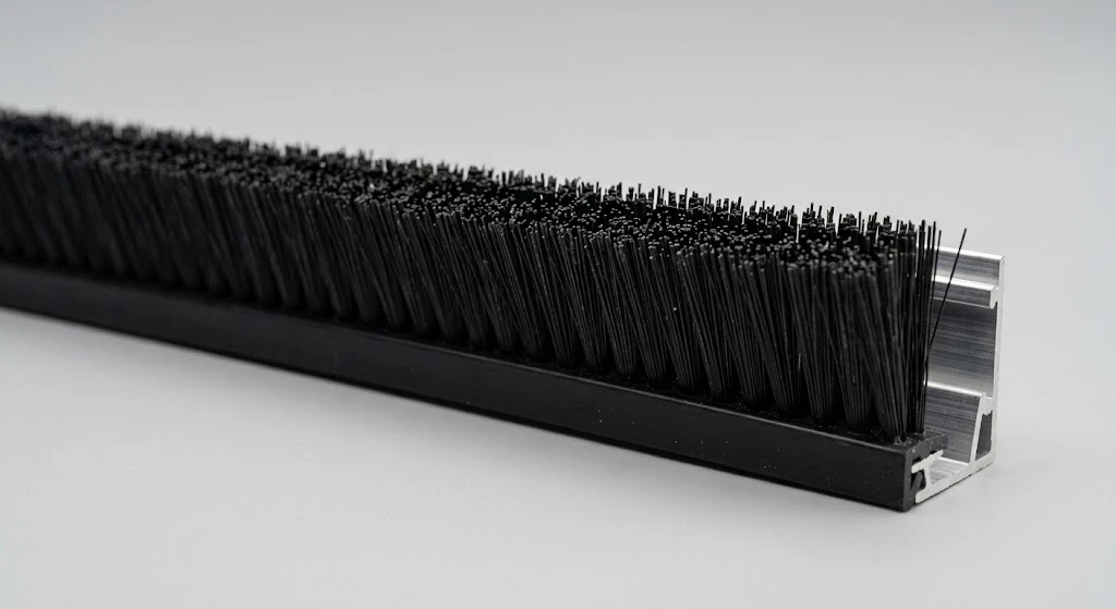 Best Garage Door Seal for an Uneven Floor (2026 Guide) 6 Black bristle brush-style garage door bottom seal strip