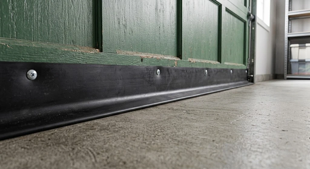 Best Garage Door Seal for an Uneven Floor (2026 Guide) 8 Garage door bottom seal sitting along the floor edge