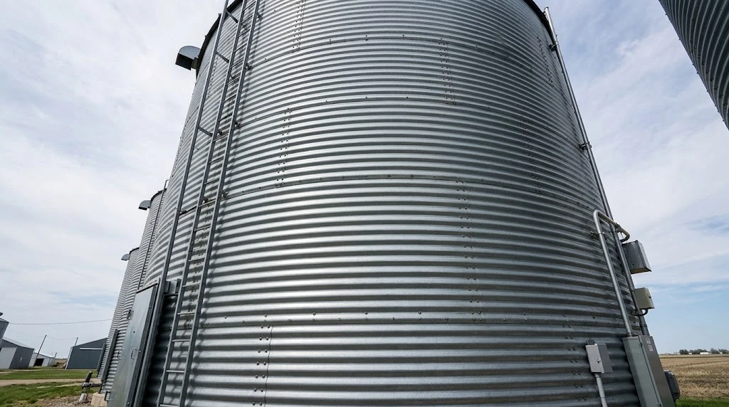 Garage Door in a Grain Bin: What It Takes to Install One 2 Curved corrugated steel wall of a grain bin showing ring structure