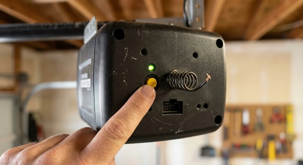 EZ Lift Garage Door Opener Model 500: What You Need to Know 3 pressing garage door opener learn button near antenna wire