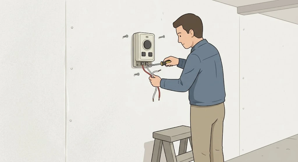 Connecting wires to garage door opener low-voltage terminals