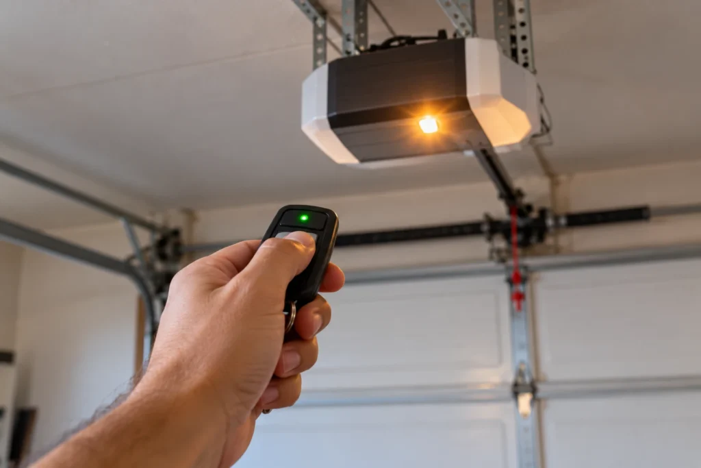 Ryobi Garage Door Opener Troubleshooting: Fixes From the Manual 6 Car remote with green light on being programmed to a garage door opener